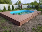 Монтаж террасной доски из ДПК Good Cover Премиум на бассейн